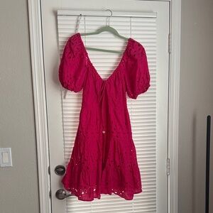 Motivi Fuchsia Eyelet Dress